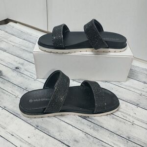 Fashion Nova Wild Diva Sandals Black/white Size 9